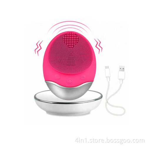 Wireless Charging Silicone Facial Cleansing Brush